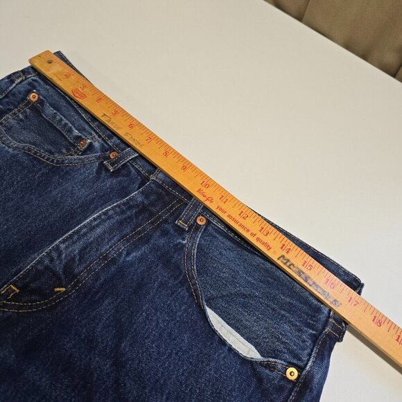 Levis 505 Jeans Mens 34x32 Blue Regular Straight Fit Workwear Cowboy Denim - Picture 9 of 13